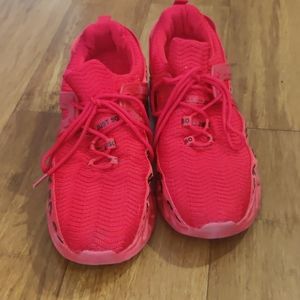 Red walking shoes